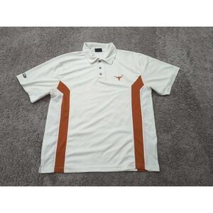 Texas Longhorns Polo Shirt Mens Large Short Sleeve NCAA P2 By Pro‎ Player White